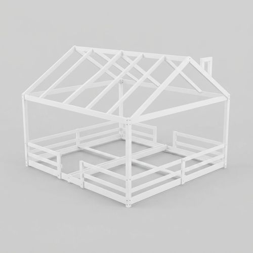 Favfurish Twin Size House Bed with Guardrail