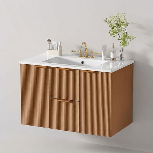 Favfurish 36" Wall Mounted Bathroom Vanity with Ceramic Sink