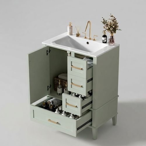 Favfurish 24.8" Bathroom Vanity with Ceramic Sink